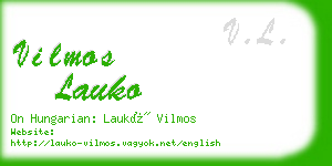 vilmos lauko business card